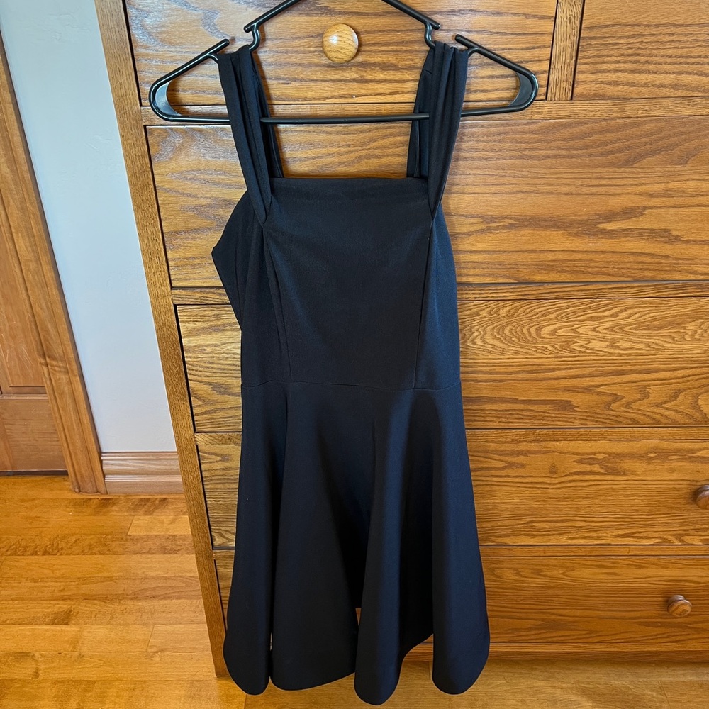 Black Crystal Back Mini Formal Dress